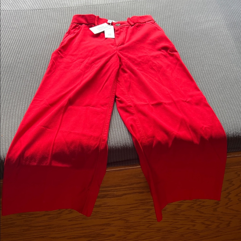 SPANX Red High-Waist Wide-Leg Pants